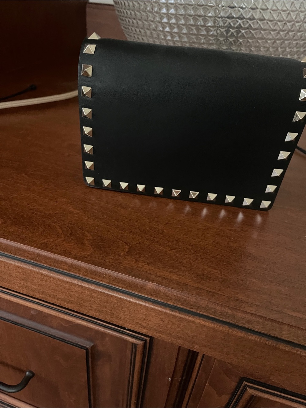 Black Studded Leather Crossbody Bag